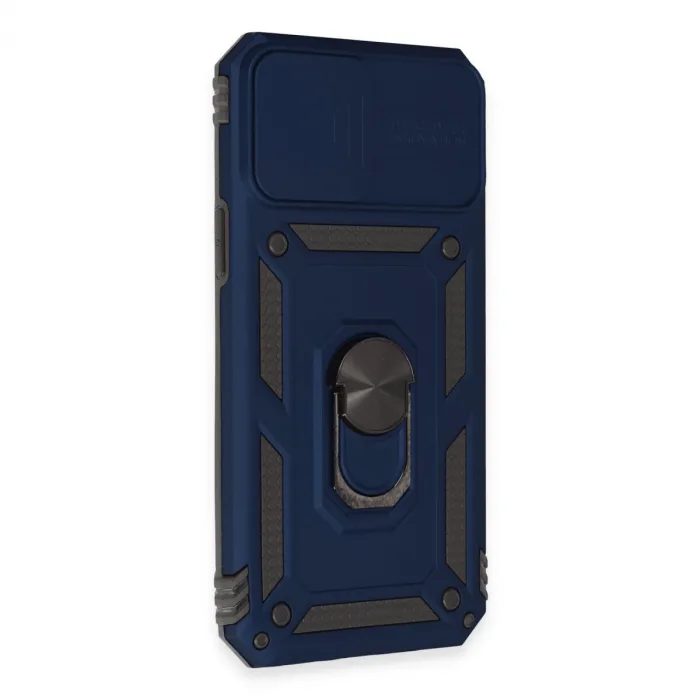 İphone 12 Pro Max Kılıf Pars Lens Yüzüklü Silikon - Lacivert