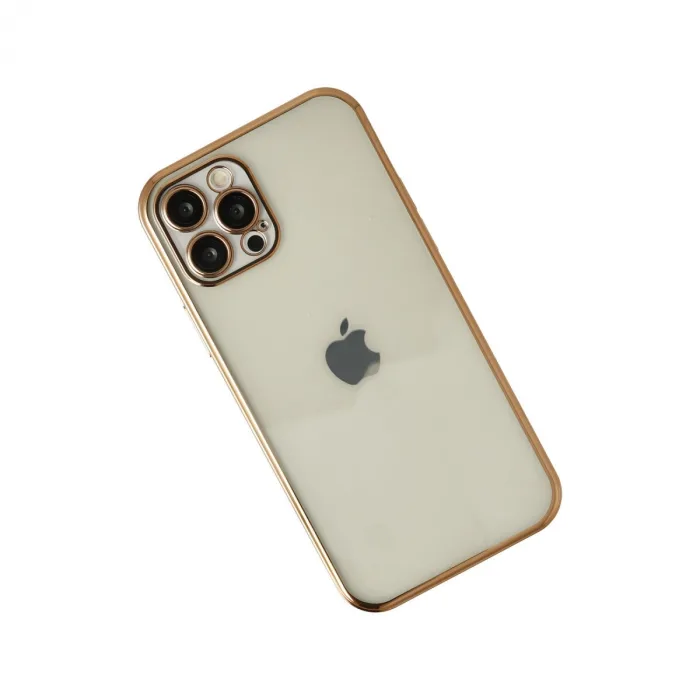 iPhone 12 Pro Max Kılıf Razer Lensli Silikon - Gold
