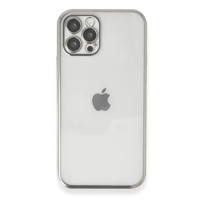 iPhone 12 Pro Max Kılıf Razer Lensli Silikon - Gümüş