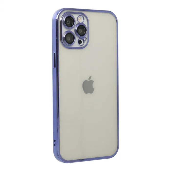 iPhone 12 Pro Max Kılıf Razer Lensli Silikon - Mor