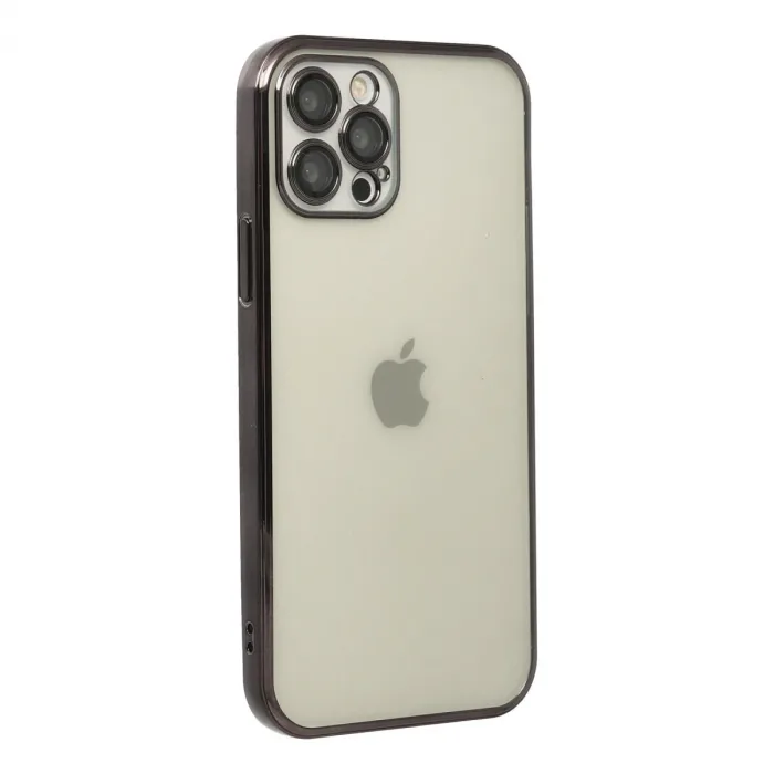 iPhone 12 Pro Max Kılıf Razer Lensli Silikon - Siyah