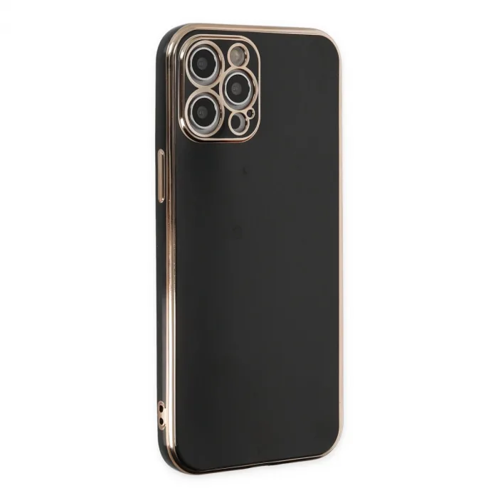 İphone 12 Pro Max Kılıf Volet Silikon - Siyah