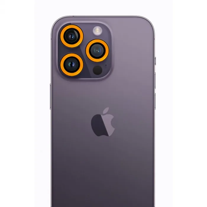 İphone 12 Pro Neon Fosforlu Kamera Lens - Sarı