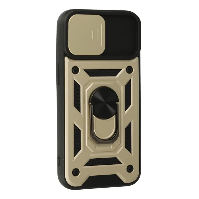 İphone 13 Kılıf Pars Lens Yüzüklü Silikon - Gold