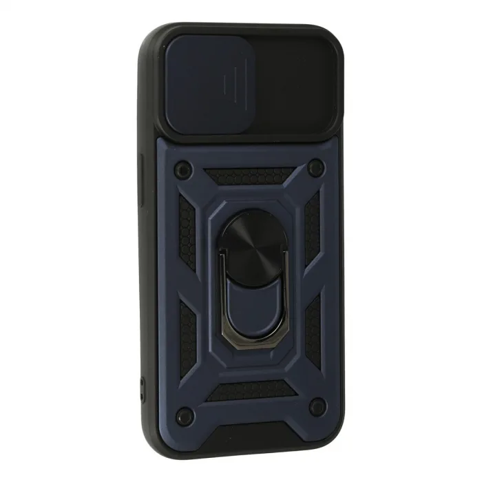 İphone 13 Kılıf Pars Lens Yüzüklü Silikon - Lacivert