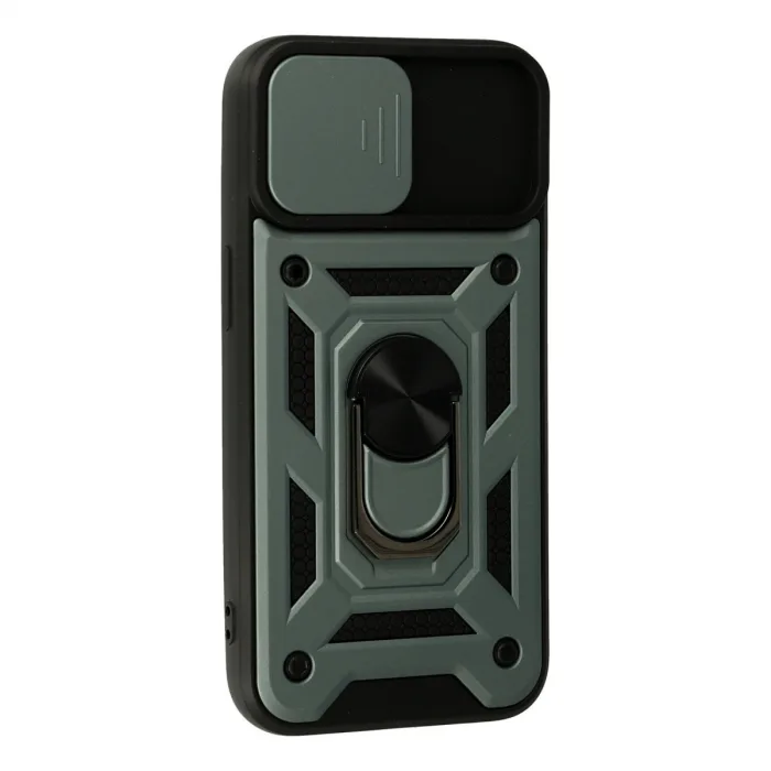 İphone 13 Kılıf Pars Lens Yüzüklü Silikon - Yeşil