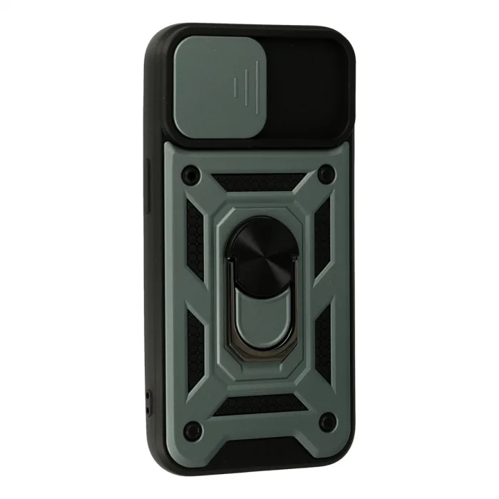 İphone 13 Kılıf Pars Lens Yüzüklü Silikon - Yeşil