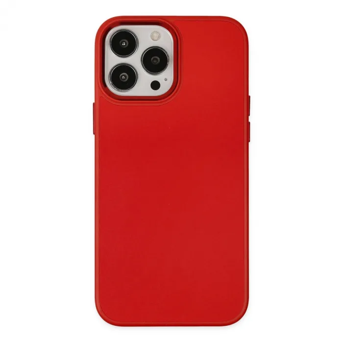 iPhone 13 Pro Kılıf Asya Deri Silikon - Kırmızı