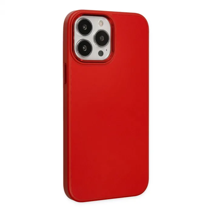 İphone 13 Pro Kılıf Asya Deri Silikon - Kırmızı