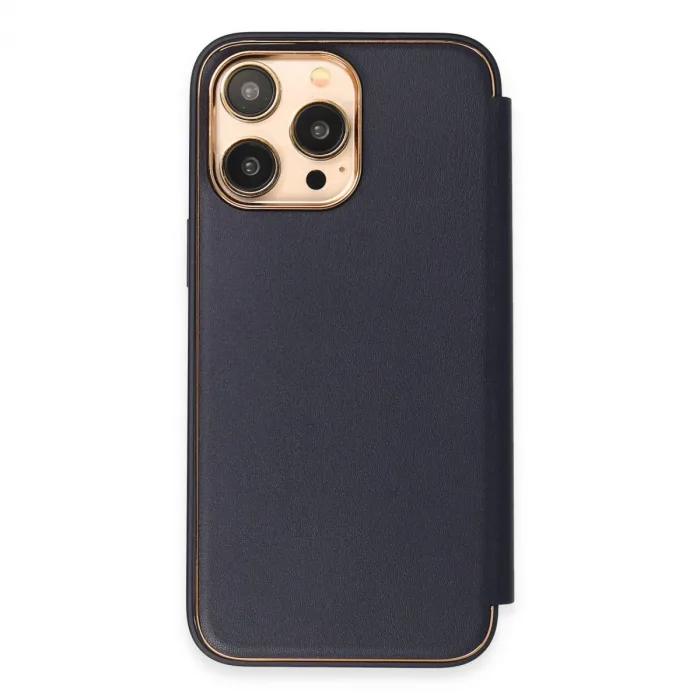 iPhone 13 Pro Kılıf Dolpin Kapaklı - Lacivert