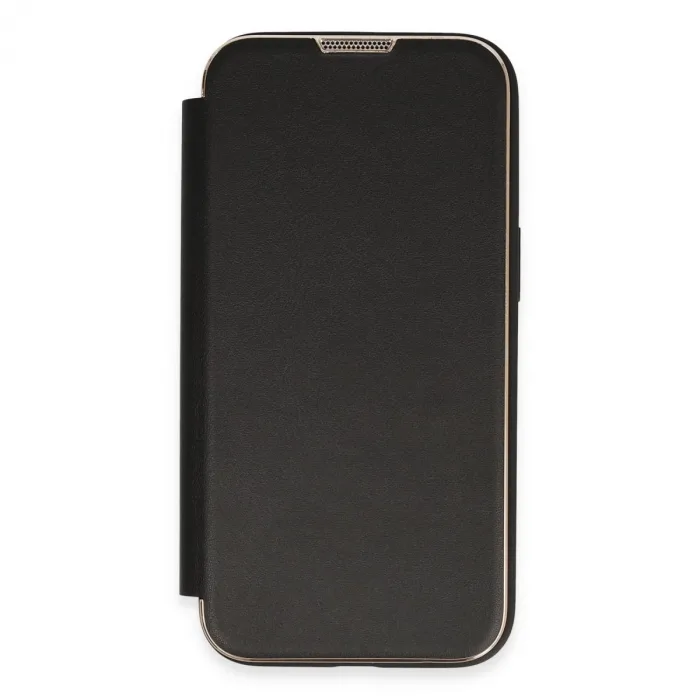 İphone 13 Pro Kılıf Dolpin Kapaklı - Siyah