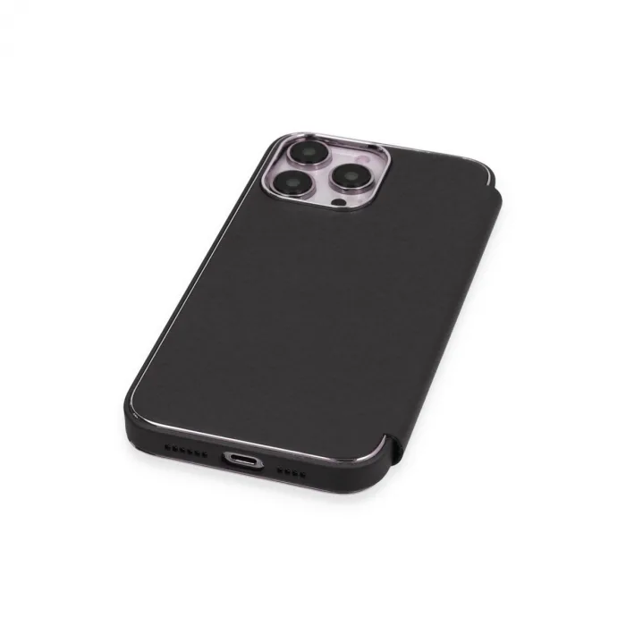 İphone 13 Pro Kılıf Dolpin Kapaklı - Siyah