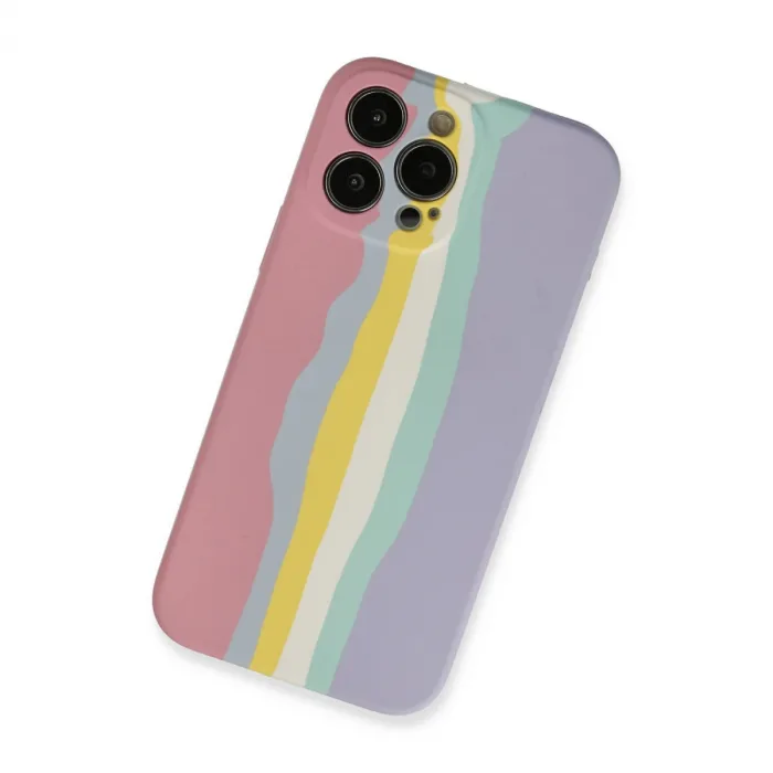 İphone 13 Pro Kılıf Ebruli Lansman Silikon - Pembe-lila