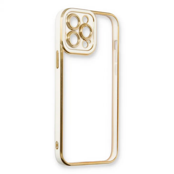 İphone 13 Pro Kılıf Liva Lens Silikon - Beyaz