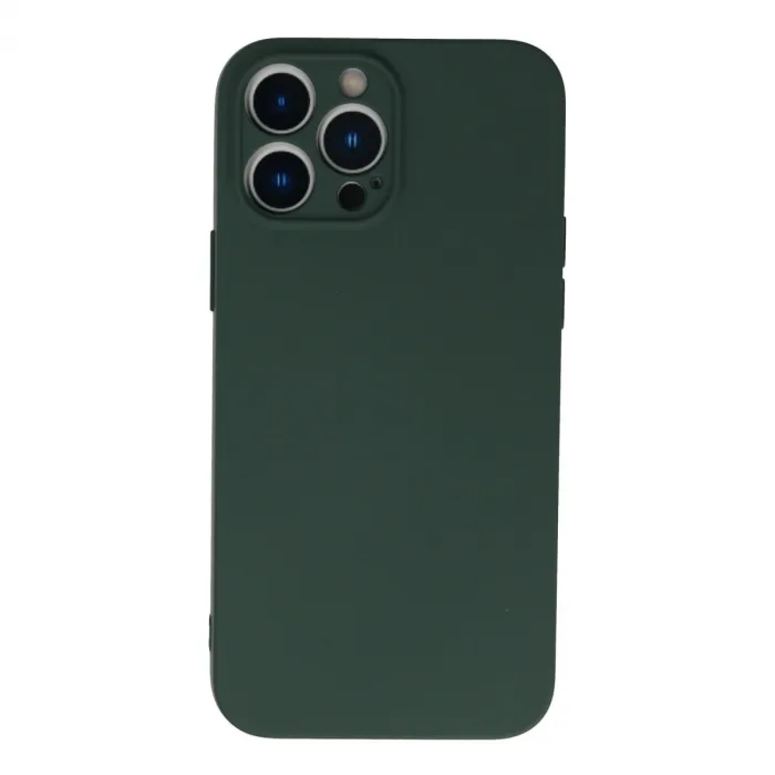 İphone 13 Pro Kılıf Nano İçi Kadife Silikon - Koyu Yeşil