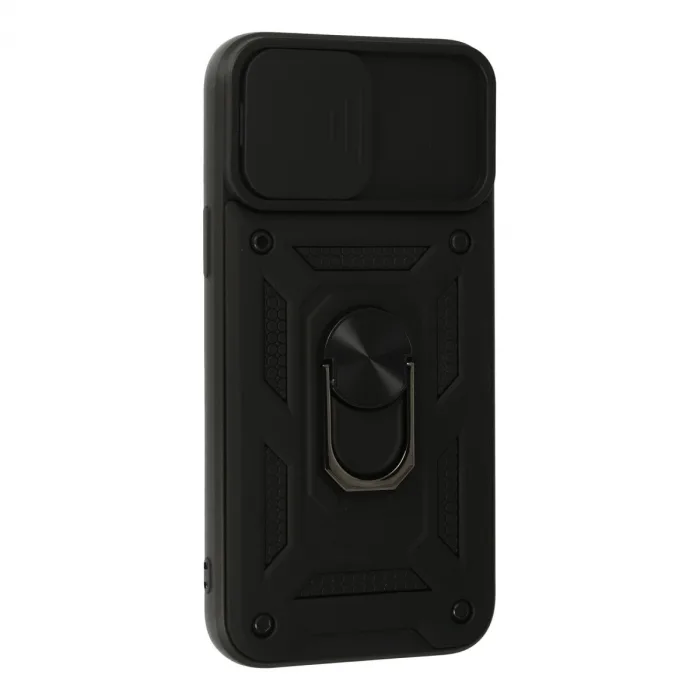 İphone 13 Pro Kılıf Pars Lens Yüzüklü Silikon - Siyah