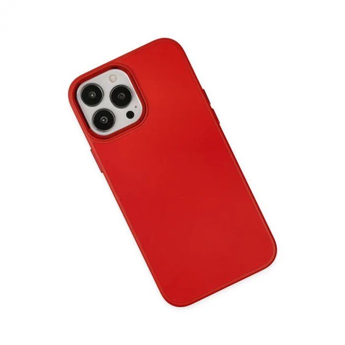 iPhone 13 Pro Max Kılıf Asya Deri Silikon - Kırmızı