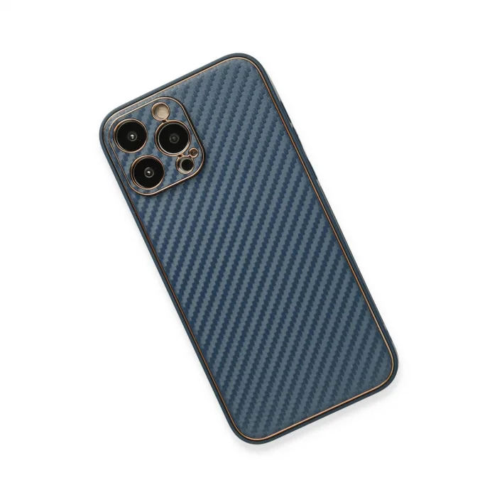 İphone 13 Pro Max Kılıf Coco Karbon Silikon - Mavi