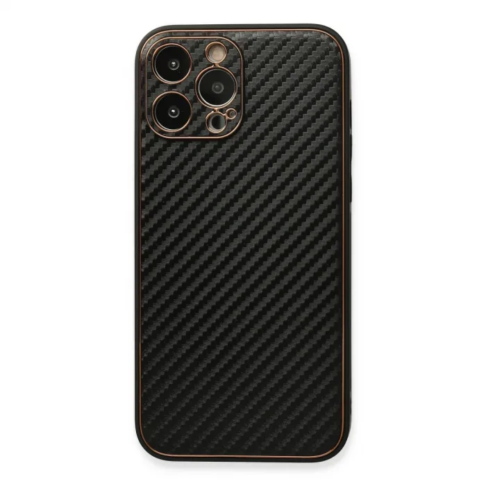 İphone 13 Pro Max Kılıf Coco Karbon Silikon - Siyah