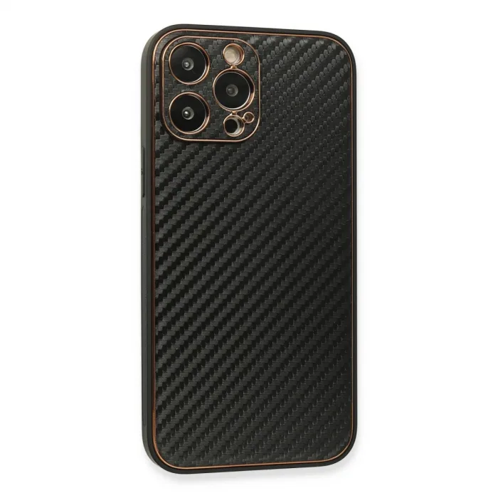 İphone 13 Pro Max Kılıf Coco Karbon Silikon - Siyah