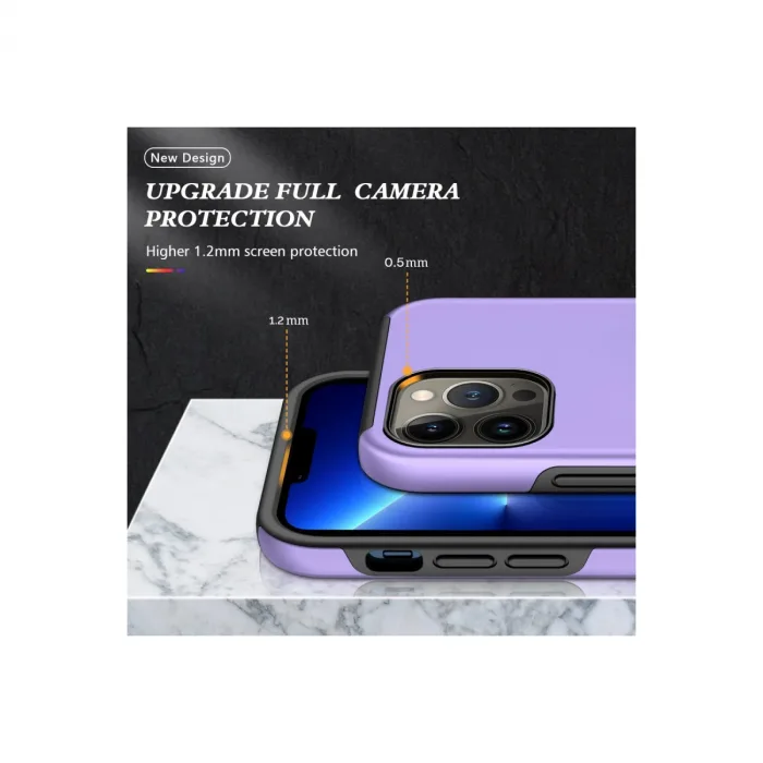 iPhone 13 Pro Max Kılıf Elit Yüzüklü Kapak - Mor