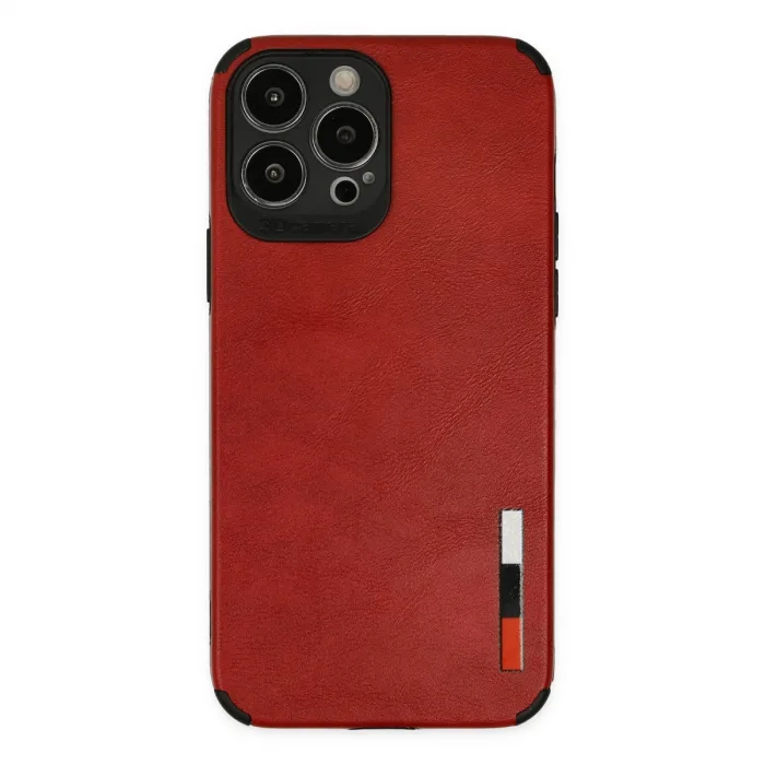 İphone 13 Pro Max Kılıf Loop Deri Silikon - Kırmızı