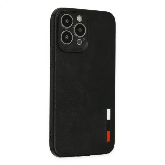 İphone 13 Pro Max Kılıf Loop Deri Silikon - Siyah