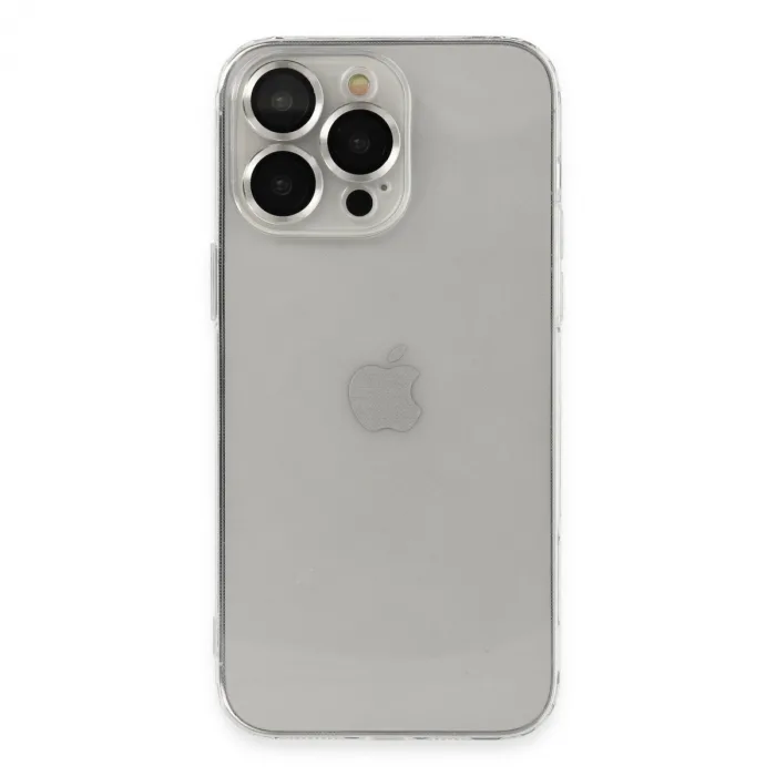 iPhone 13 Pro Max Kılıf Luko Lens Silikon - Gümüş