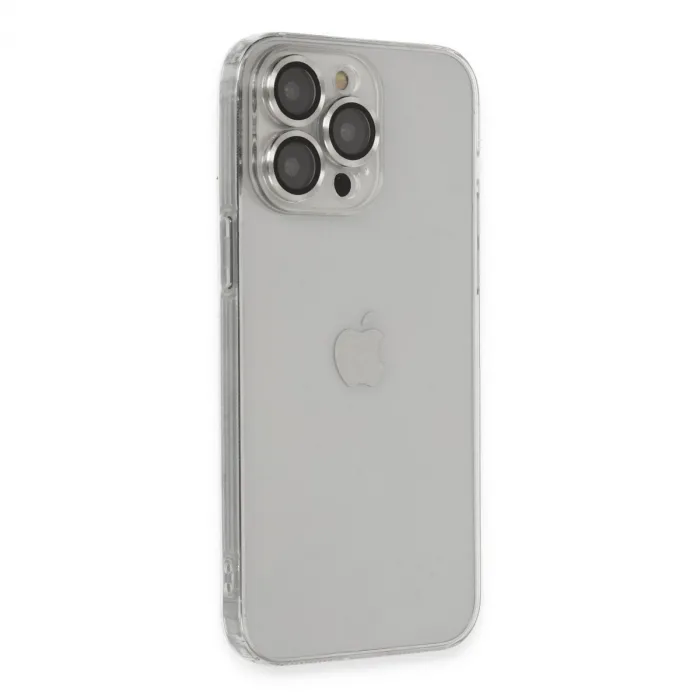 iPhone 13 Pro Max Kılıf Luko Lens Silikon - Gümüş