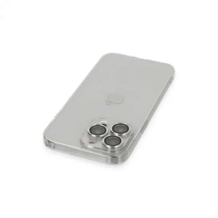 İphone 13 Pro Max Kılıf Luko Lens Silikon - Gümüş