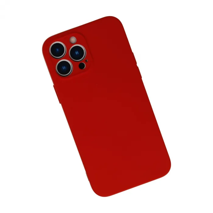 İphone 13 Pro Max Kılıf Nano İçi Kadife Silikon - Kırmızı