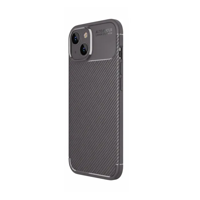 İphone 14 Kılıf Auto Focus Karbon Kapak - Gri