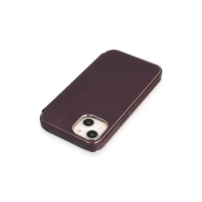 İphone 14 Kılıf Dolpin Kapaklı - Derin Mor