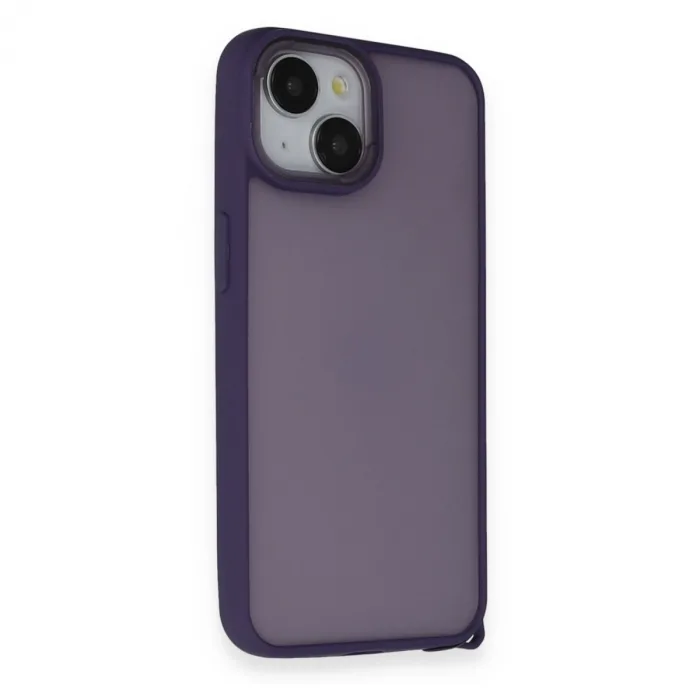 İphone 14 Kılıf Elegant Kapak - Derin Mor