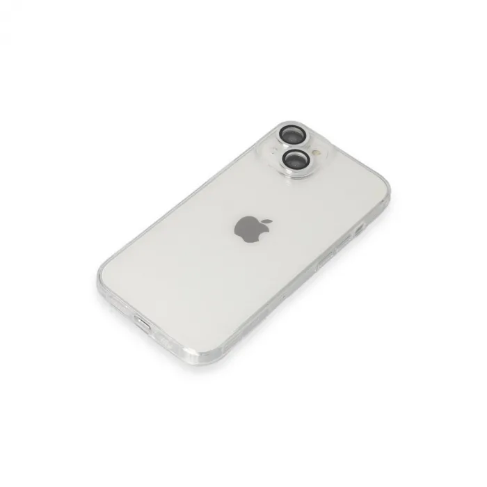 iPhone 14 Kılıf Luko Lens Silikon - Gümüş