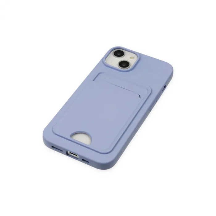 İphone 14 Plus Kılıf Kelvin Kartvizitli Silikon - Lila