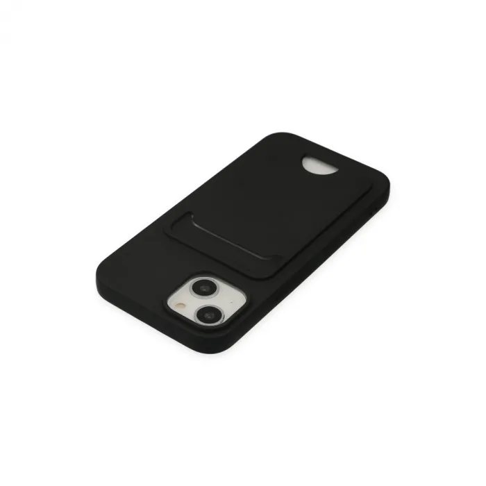 İphone 14 Plus Kılıf Kelvin Kartvizitli Silikon - Siyah