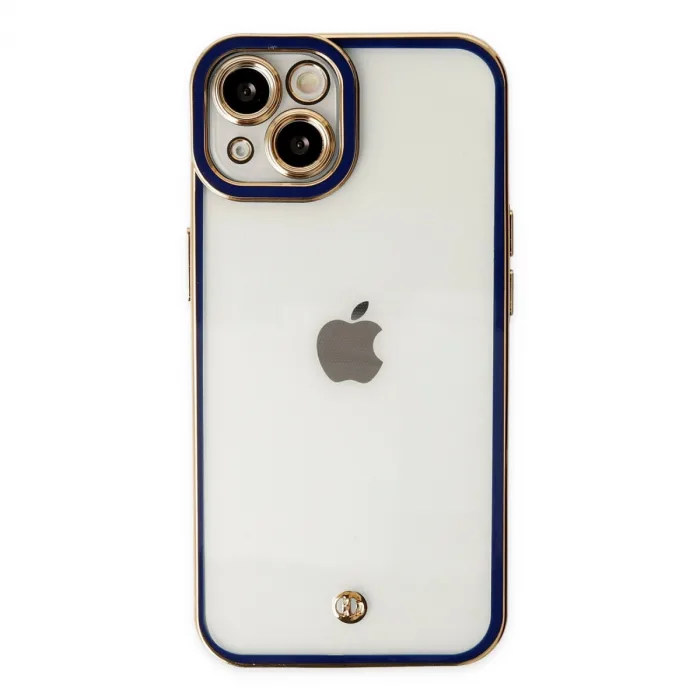 iPhone 14 Plus Kılıf Liva Lens Silikon - Mavi