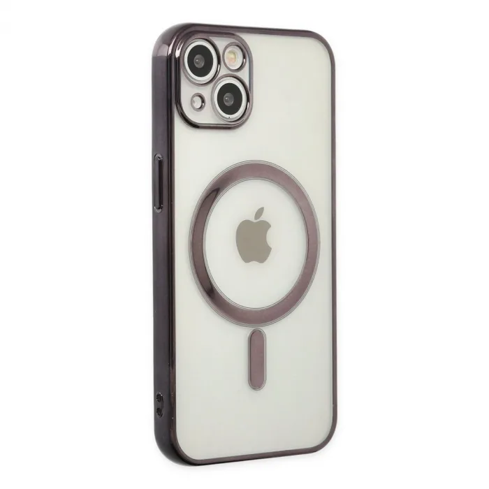 iPhone 14 Plus Kılıf Magneticsafe Lazer Silikon - Siyah