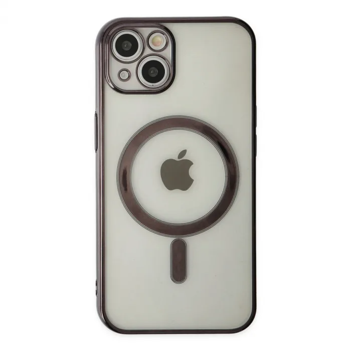 iPhone 14 Plus Kılıf Magneticsafe Lazer Silikon - Siyah