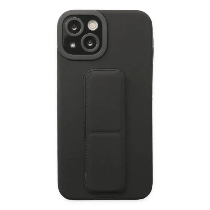 iPhone 14 Plus Kılıf Mega Standlı Silikon - Siyah