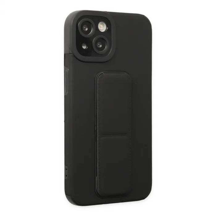 iPhone 14 Plus Kılıf Mega Standlı Silikon - Siyah
