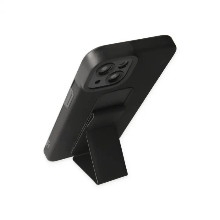 İphone 14 Plus Kılıf Mega Standlı Silikon - Siyah