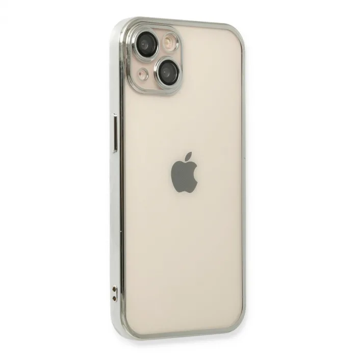iPhone 14 Plus Kılıf Razer Lensli Silikon - Gümüş