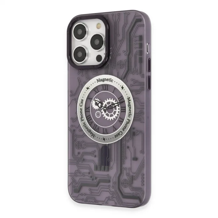 İphone 14 Pro Kılıf Apollo Magneticsafe Desenli Kapak - Apollo Mor - 5