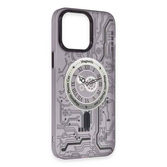 İphone 14 Pro Kılıf Apollo Magneticsafe Desenli Kapak - Apollo Mor - 5