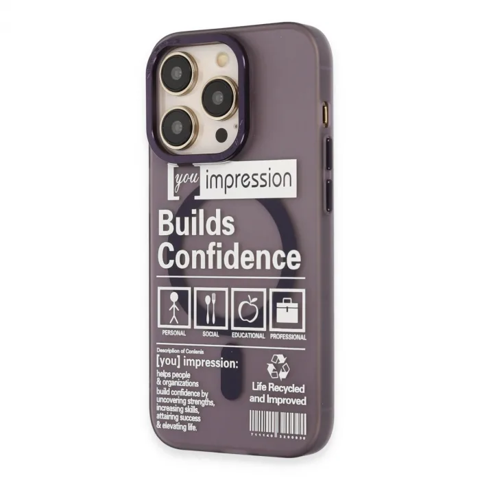 İphone 14 Pro Kılıf Apollo Magneticsafe Desenli Kapak - Apollo Mor - 6