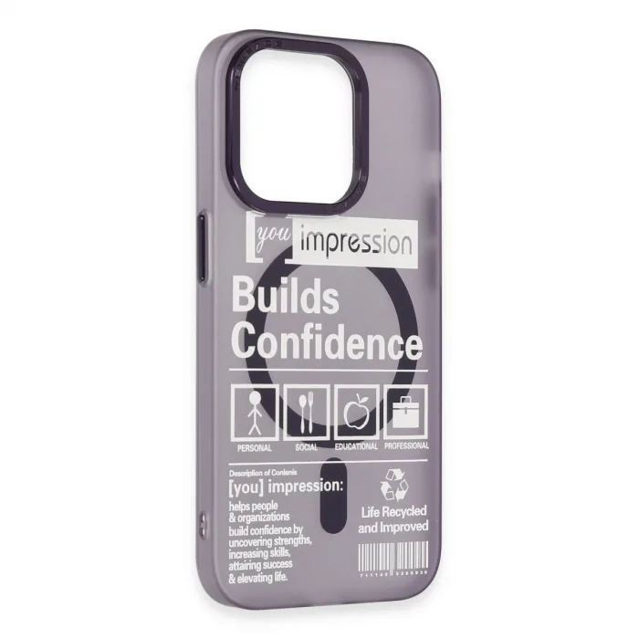 İphone 14 Pro Kılıf Apollo Magneticsafe Desenli Kapak - Apollo Mor - 6