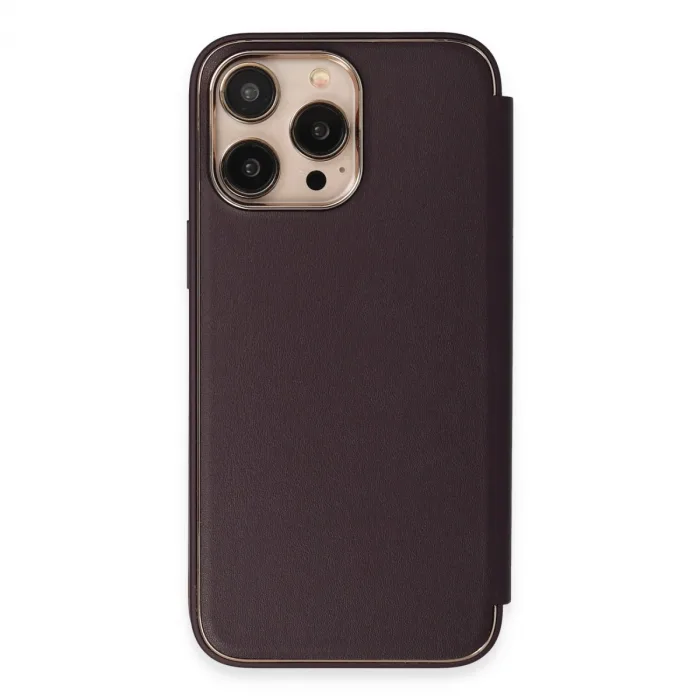 İphone 14 Pro Kılıf Dolpin Kapaklı - Derin Mor