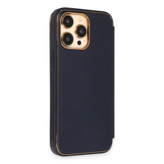 iPhone 14 Pro Kılıf Dolpin Kapaklı - Lacivert